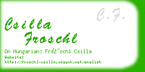csilla froschl business card